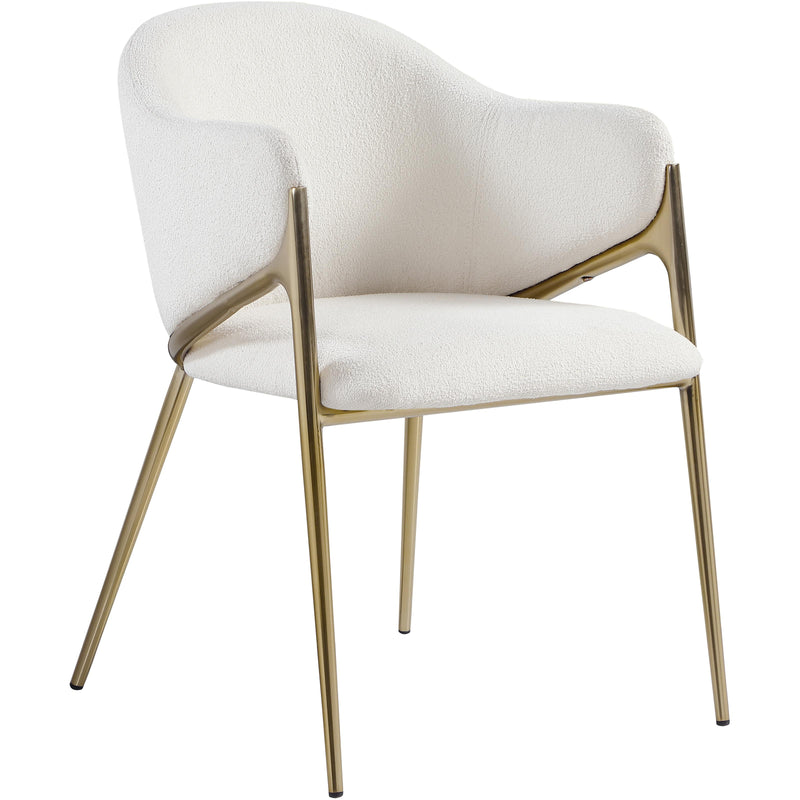 Meridian Nial Cream Boucle Fabric Dining Chair IMAGE 3
