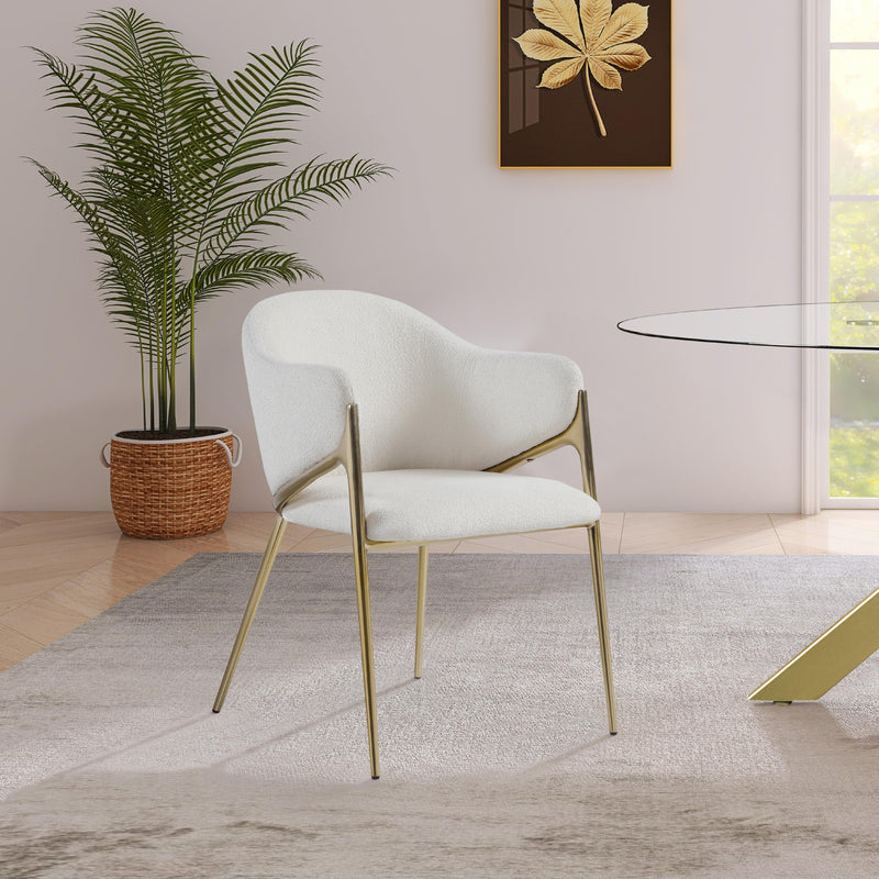 Meridian Nial Cream Boucle Fabric Dining Chair IMAGE 6