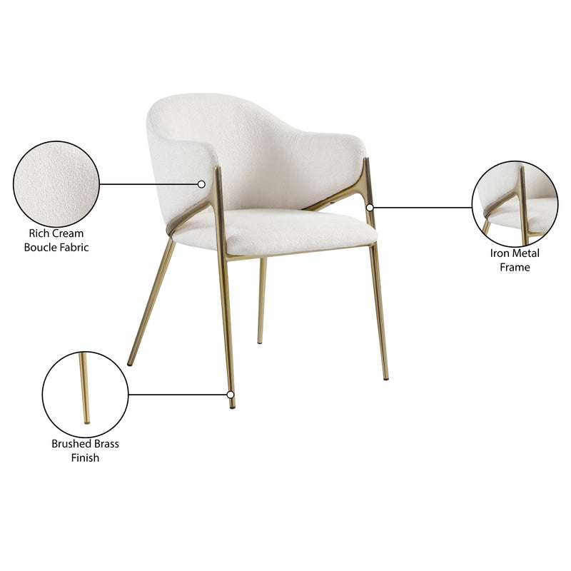 Meridian Nial Cream Boucle Fabric Dining Chair IMAGE 7