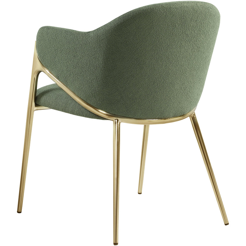 Meridian Nial Green Boucle Fabric Dining Chair IMAGE 2