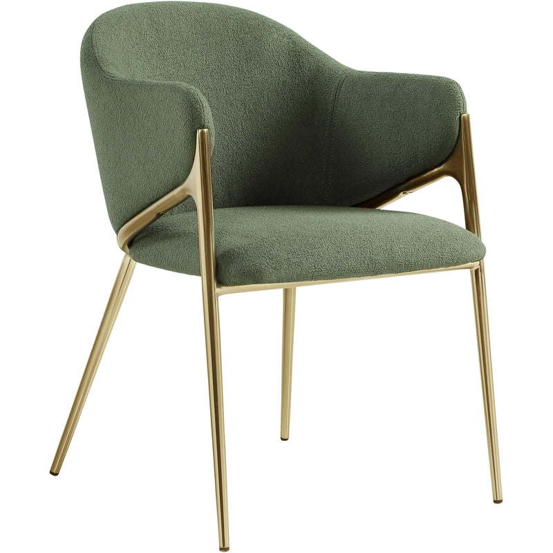 Meridian Nial Green Boucle Fabric Dining Chair IMAGE 3