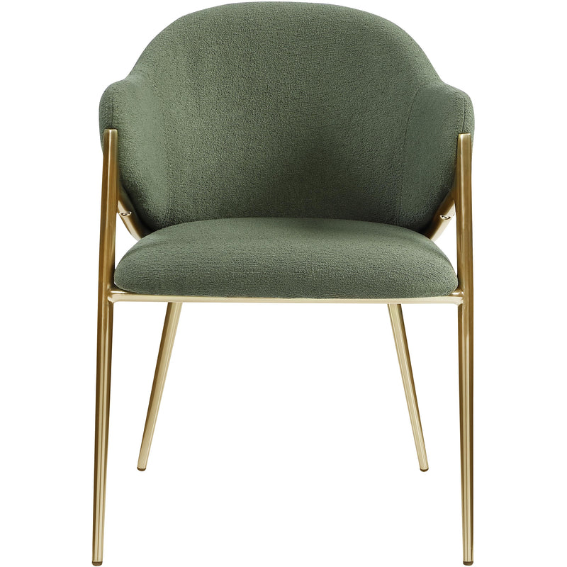 Meridian Nial Green Boucle Fabric Dining Chair IMAGE 4