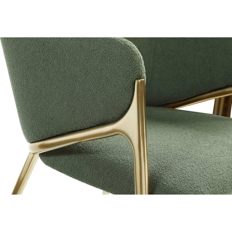 Meridian Nial Green Boucle Fabric Dining Chair IMAGE 5
