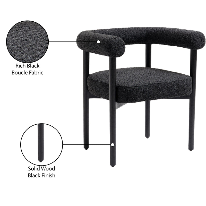 Meridian Hyatt Black Boucle Fabric Dining Chair IMAGE 10