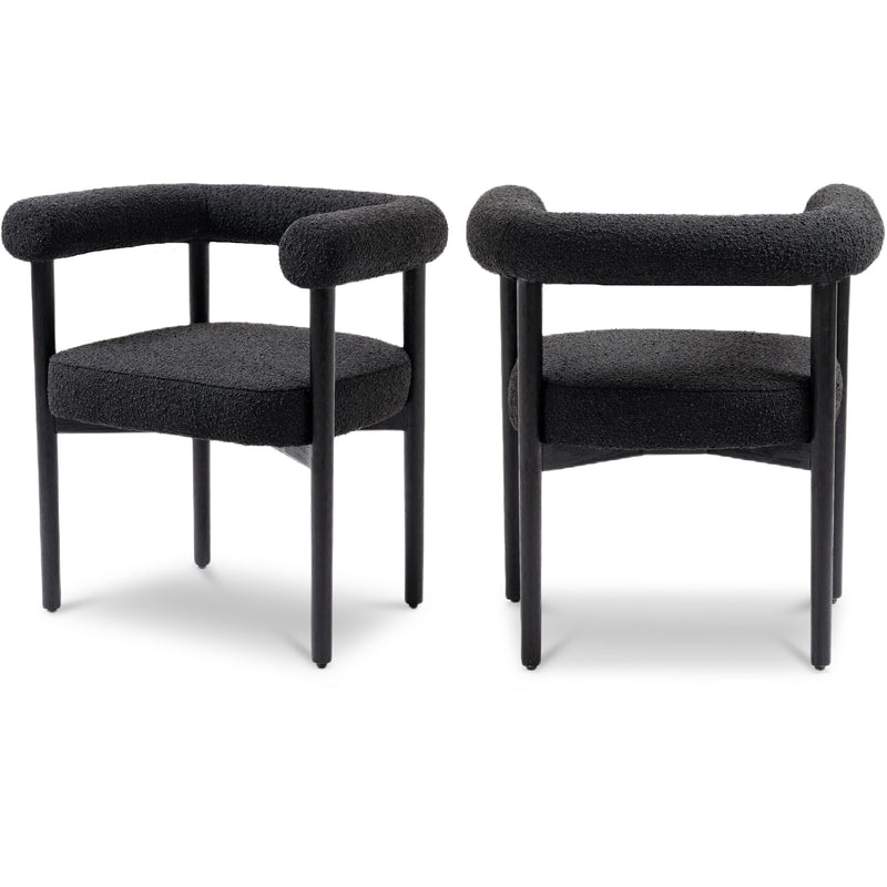 Meridian Hyatt Black Boucle Fabric Dining Chair IMAGE 1