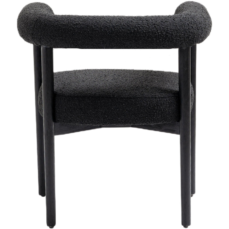 Meridian Hyatt Black Boucle Fabric Dining Chair IMAGE 2