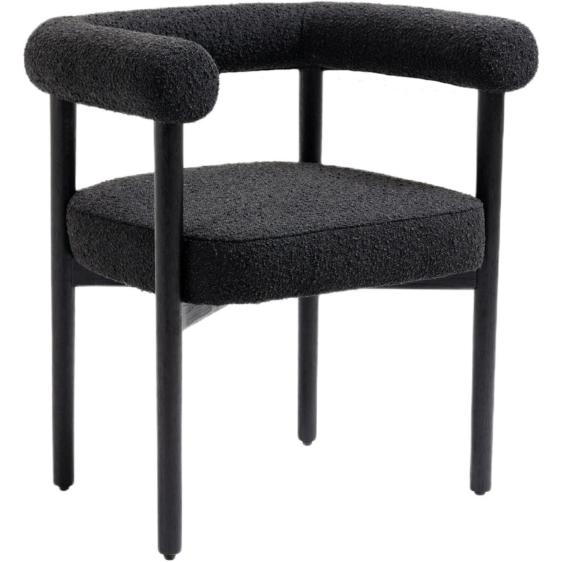 Meridian Hyatt Black Boucle Fabric Dining Chair IMAGE 3