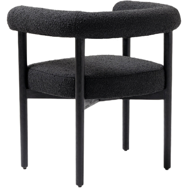 Meridian Hyatt Black Boucle Fabric Dining Chair IMAGE 4