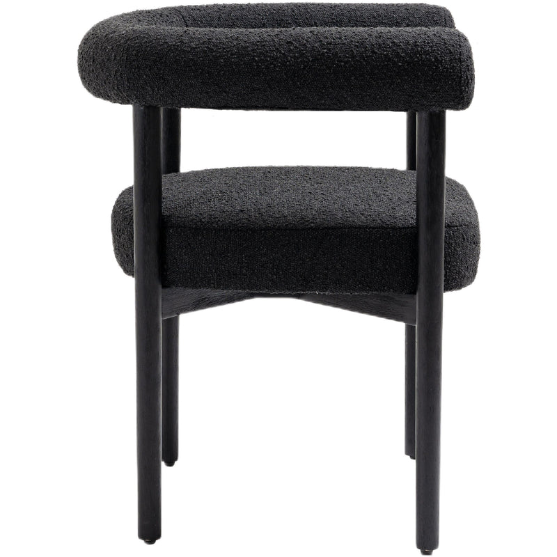 Meridian Hyatt Black Boucle Fabric Dining Chair IMAGE 6