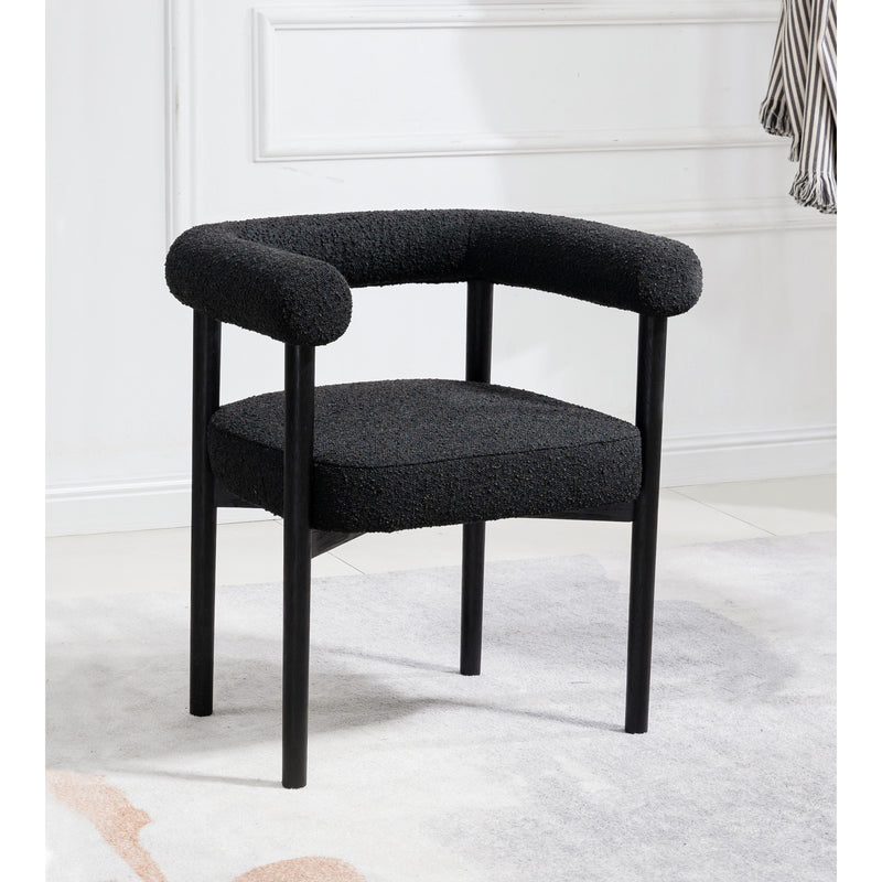 Meridian Hyatt Black Boucle Fabric Dining Chair IMAGE 9