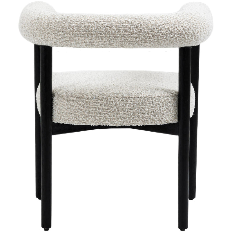 Meridian Hyatt Cream Boucle Fabric Dining Chair IMAGE 2