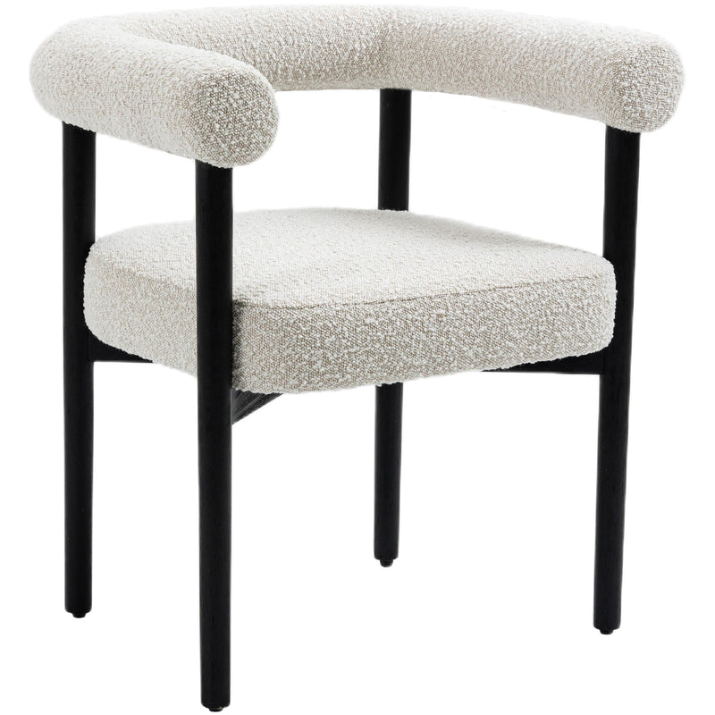 Meridian Hyatt Cream Boucle Fabric Dining Chair IMAGE 3