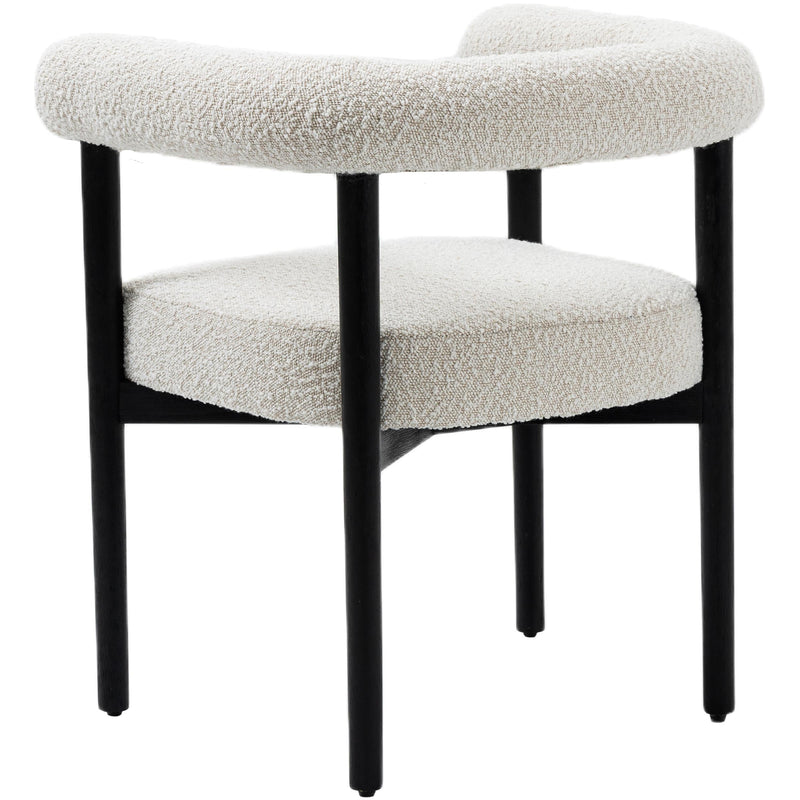 Meridian Hyatt Cream Boucle Fabric Dining Chair IMAGE 4