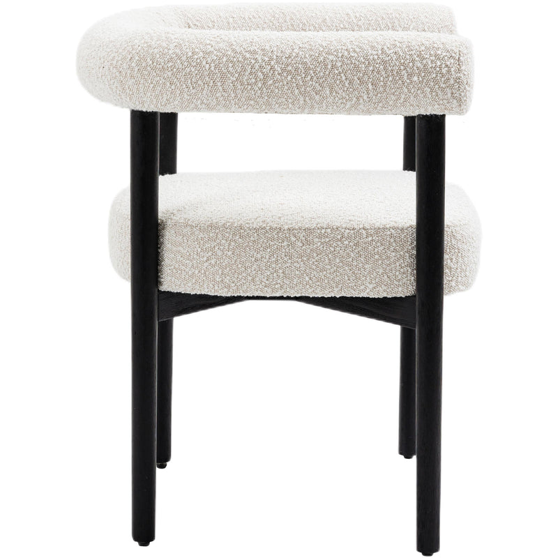 Meridian Hyatt Cream Boucle Fabric Dining Chair IMAGE 6