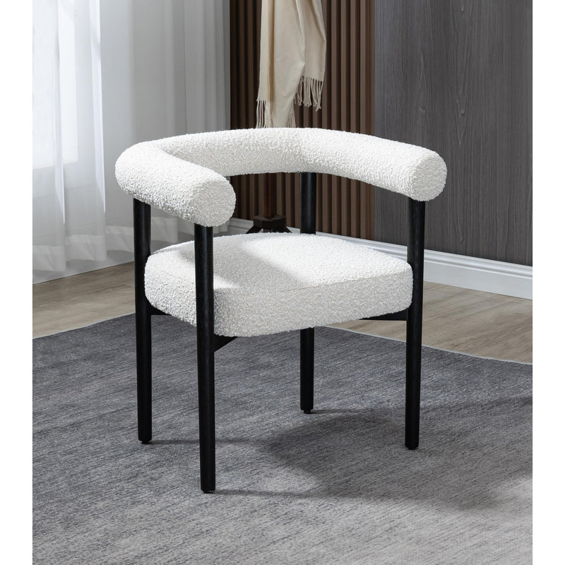 Meridian Hyatt Cream Boucle Fabric Dining Chair IMAGE 9