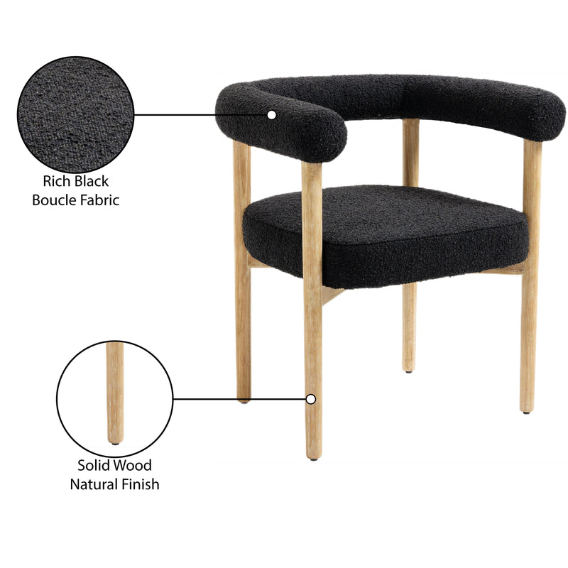 Meridian Hyatt Black Boucle Fabric Dining Chair IMAGE 10