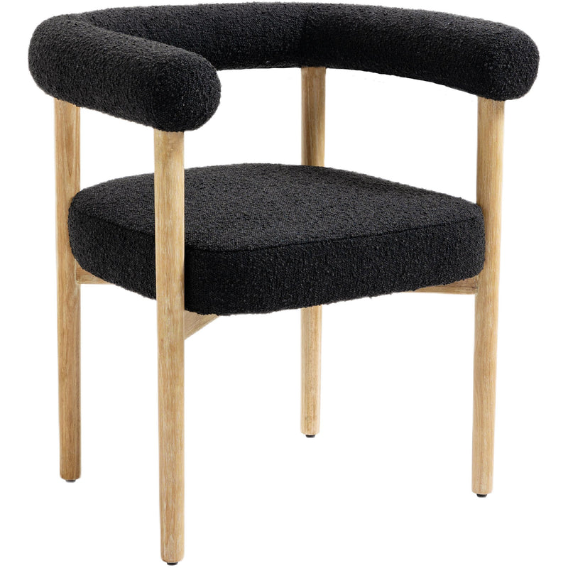 Meridian Hyatt Black Boucle Fabric Dining Chair IMAGE 3