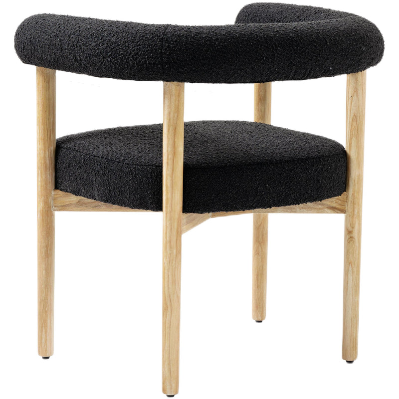 Meridian Hyatt Black Boucle Fabric Dining Chair IMAGE 4