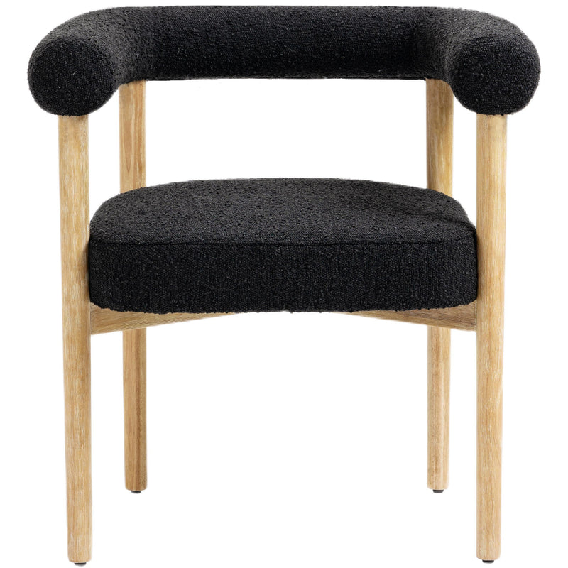 Meridian Hyatt Black Boucle Fabric Dining Chair IMAGE 5