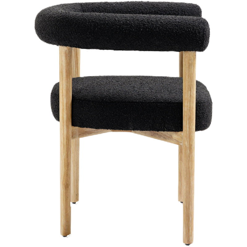 Meridian Hyatt Black Boucle Fabric Dining Chair IMAGE 6