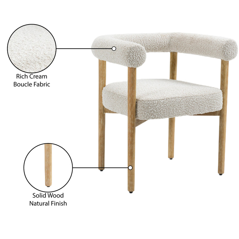 Meridian Hyatt Cream Boucle Fabric Dining Chair IMAGE 10