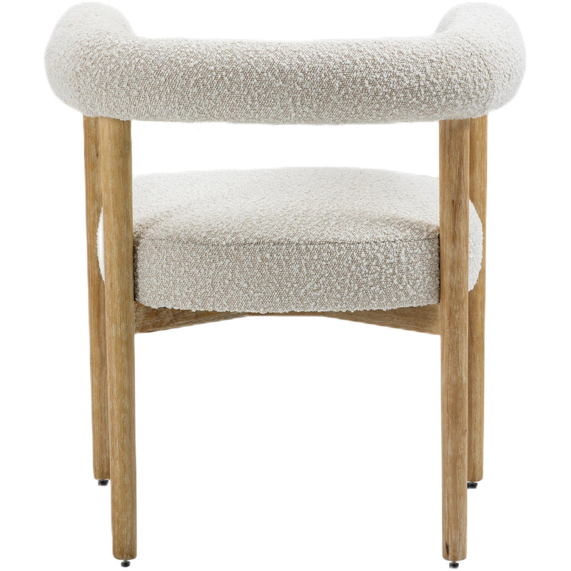 Meridian Hyatt Cream Boucle Fabric Dining Chair IMAGE 2