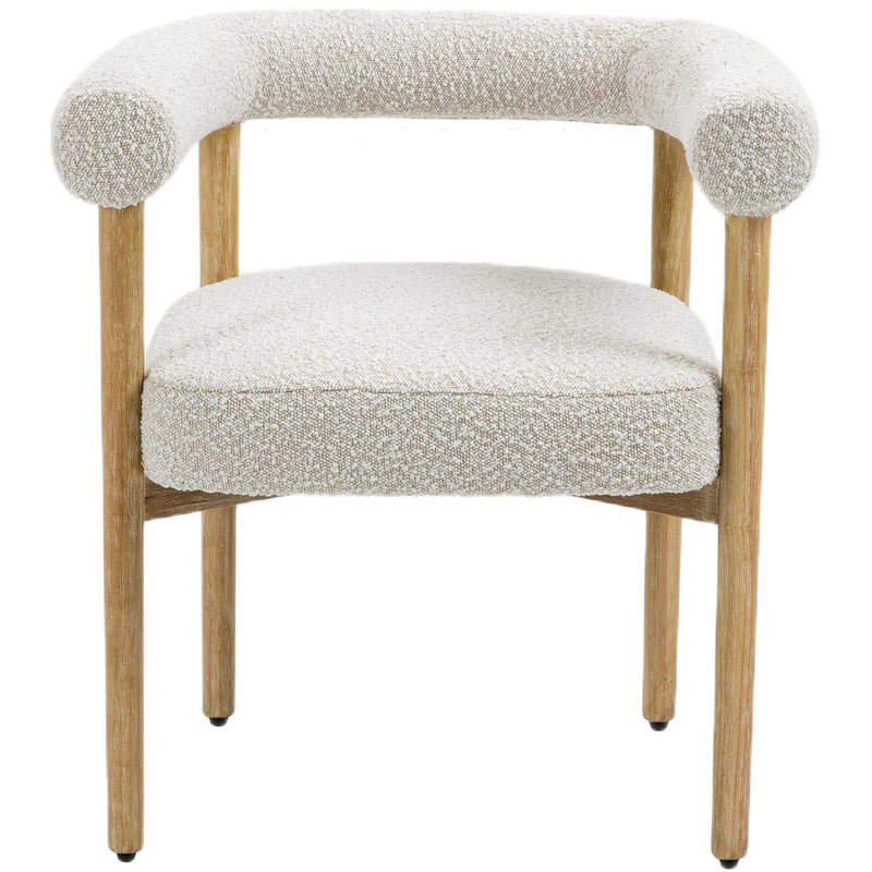 Meridian Hyatt Cream Boucle Fabric Dining Chair IMAGE 5