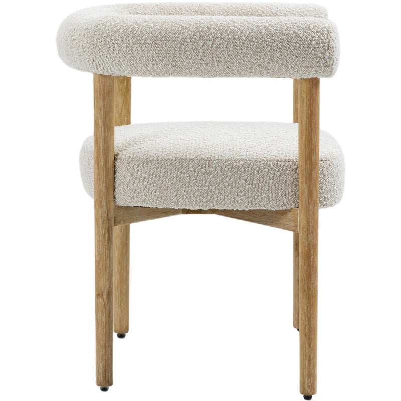 Meridian Hyatt Cream Boucle Fabric Dining Chair IMAGE 6