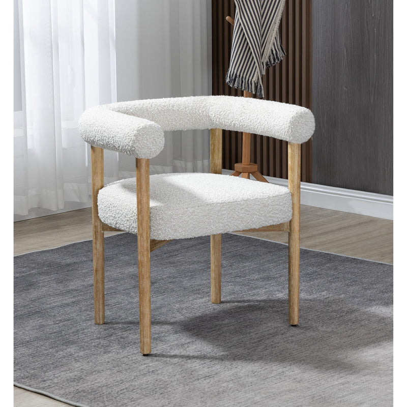 Meridian Hyatt Cream Boucle Fabric Dining Chair IMAGE 9