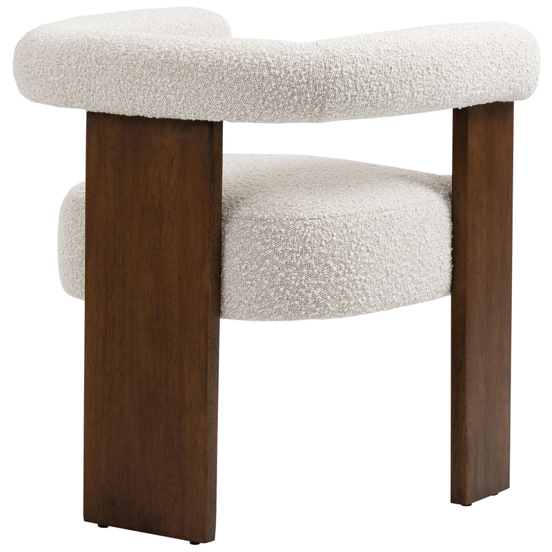 Meridian Barrel Cream Boucle Fabric Dining Chair IMAGE 4