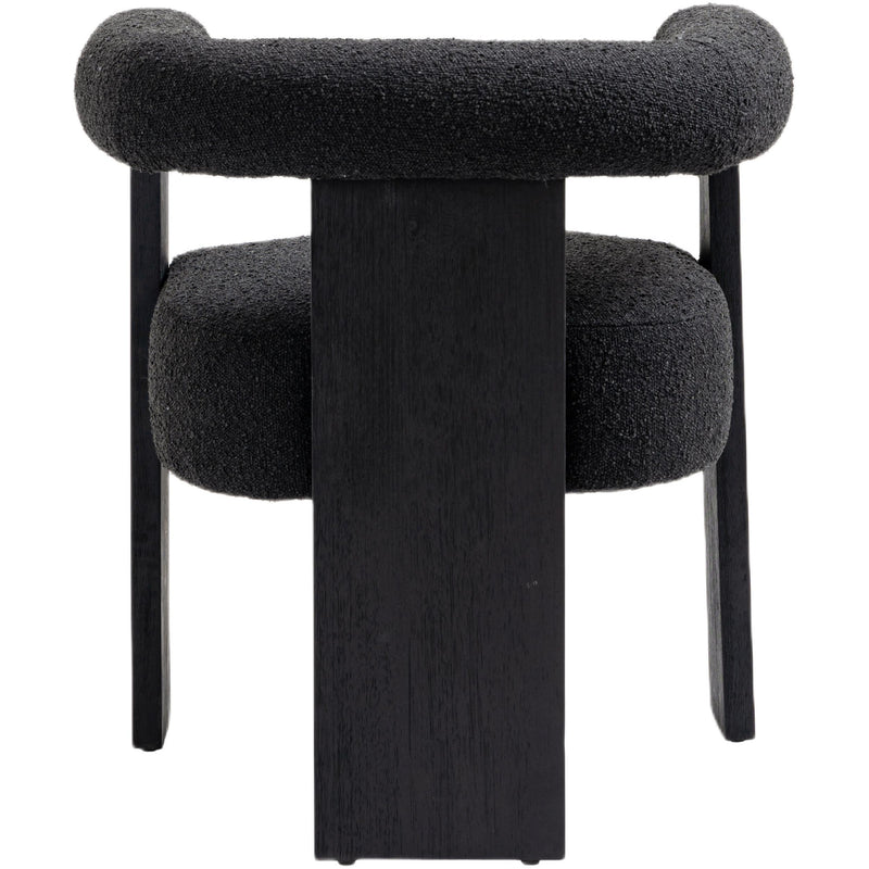 Meridian Barrel Black Boucle Fabric Dining Chair IMAGE 2