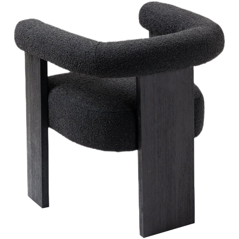 Meridian Barrel Black Boucle Fabric Dining Chair IMAGE 4