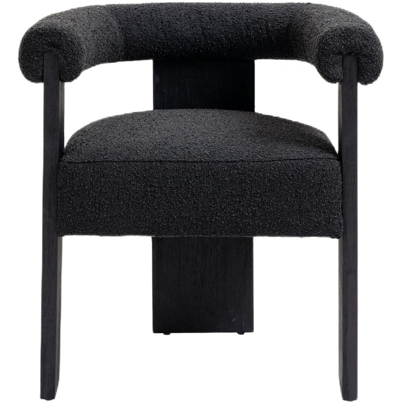 Meridian Barrel Black Boucle Fabric Dining Chair IMAGE 5