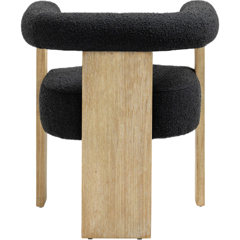 Meridian Barrel Black Boucle Fabric Dining Chair IMAGE 2