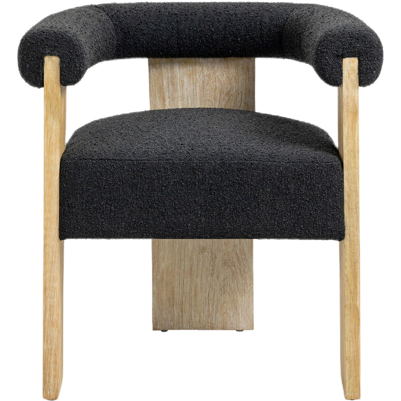 Meridian Barrel Black Boucle Fabric Dining Chair IMAGE 5