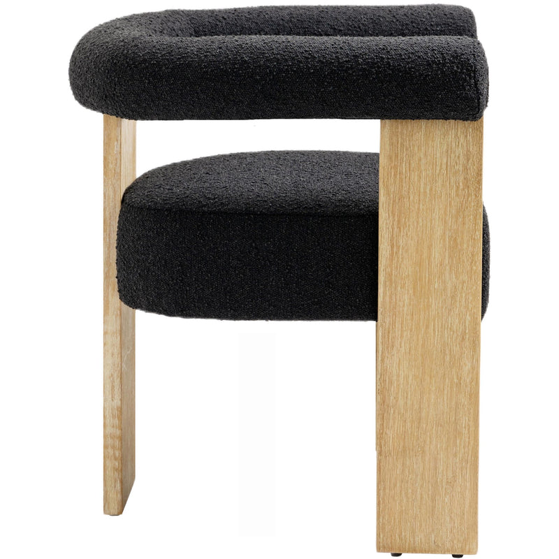 Meridian Barrel Black Boucle Fabric Dining Chair IMAGE 6