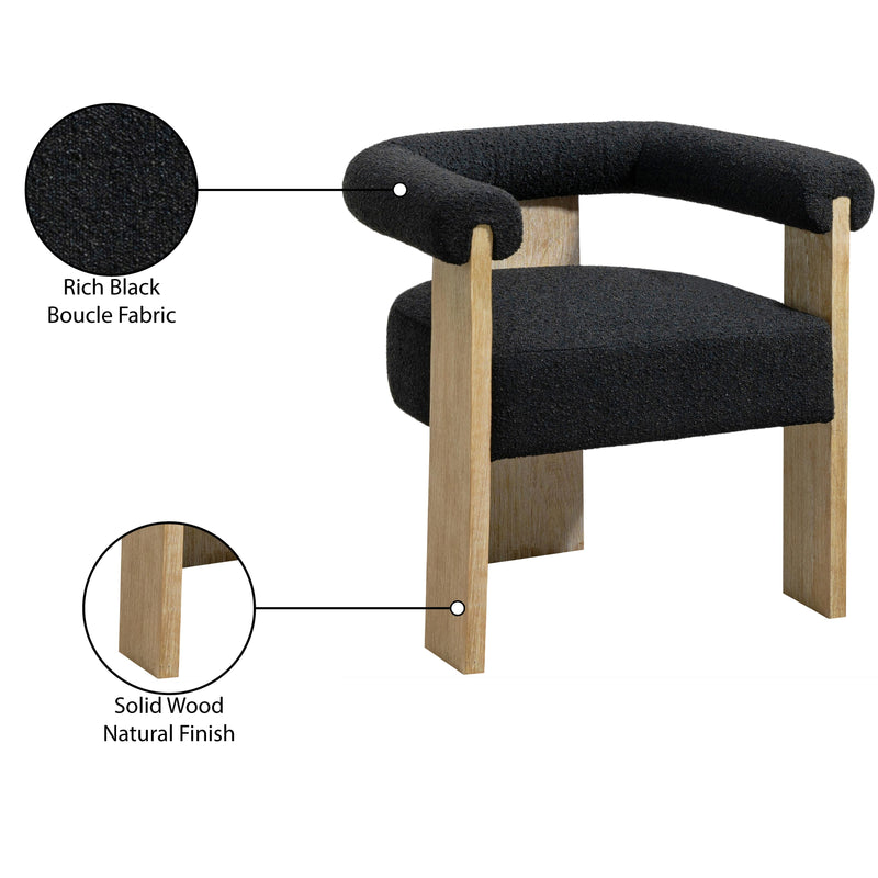 Meridian Barrel Black Boucle Fabric Dining Chair IMAGE 9