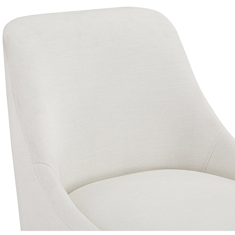 Meridian Camden Cream Linen Textured Fabric Dining Chair IMAGE 6