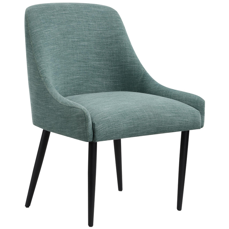 Meridian Camden Green Linen Textured Fabric Dining Chair IMAGE 3