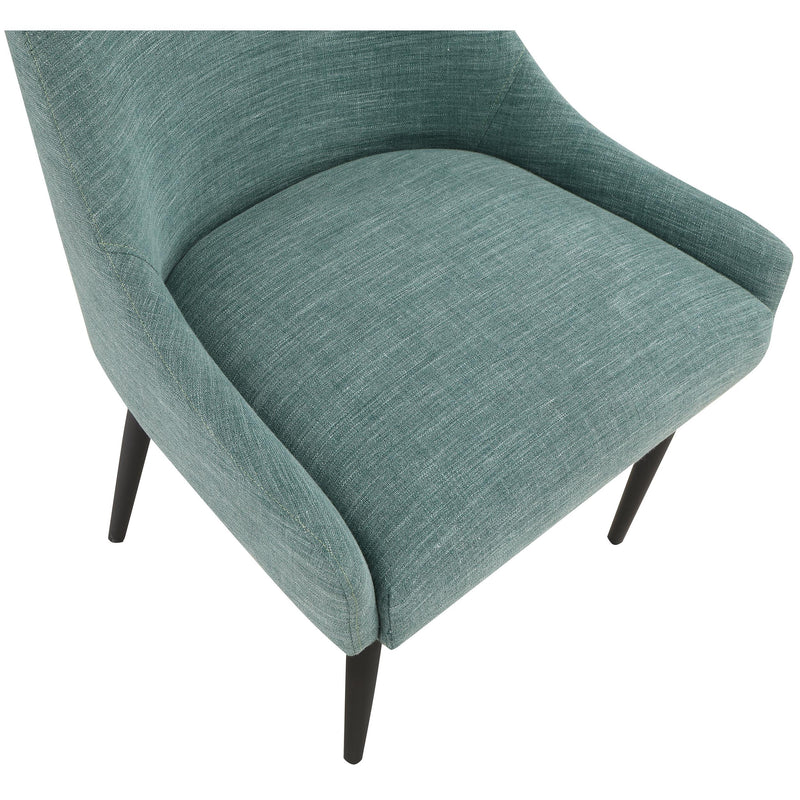 Meridian Camden Green Linen Textured Fabric Dining Chair IMAGE 7