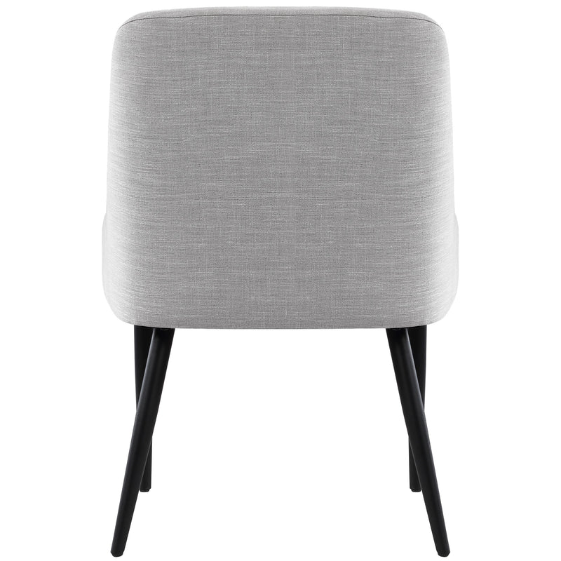 Meridian Camden Grey Linen Textured Fabric Dining Chair IMAGE 2