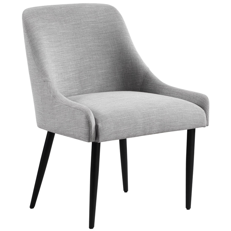 Meridian Camden Grey Linen Textured Fabric Dining Chair IMAGE 3