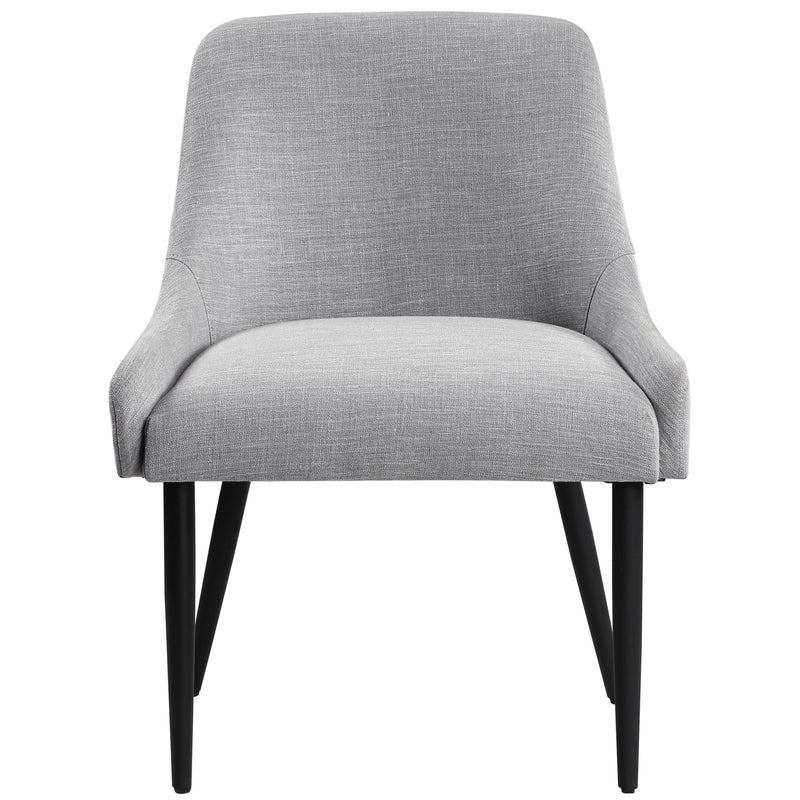 Meridian Camden Grey Linen Textured Fabric Dining Chair IMAGE 4