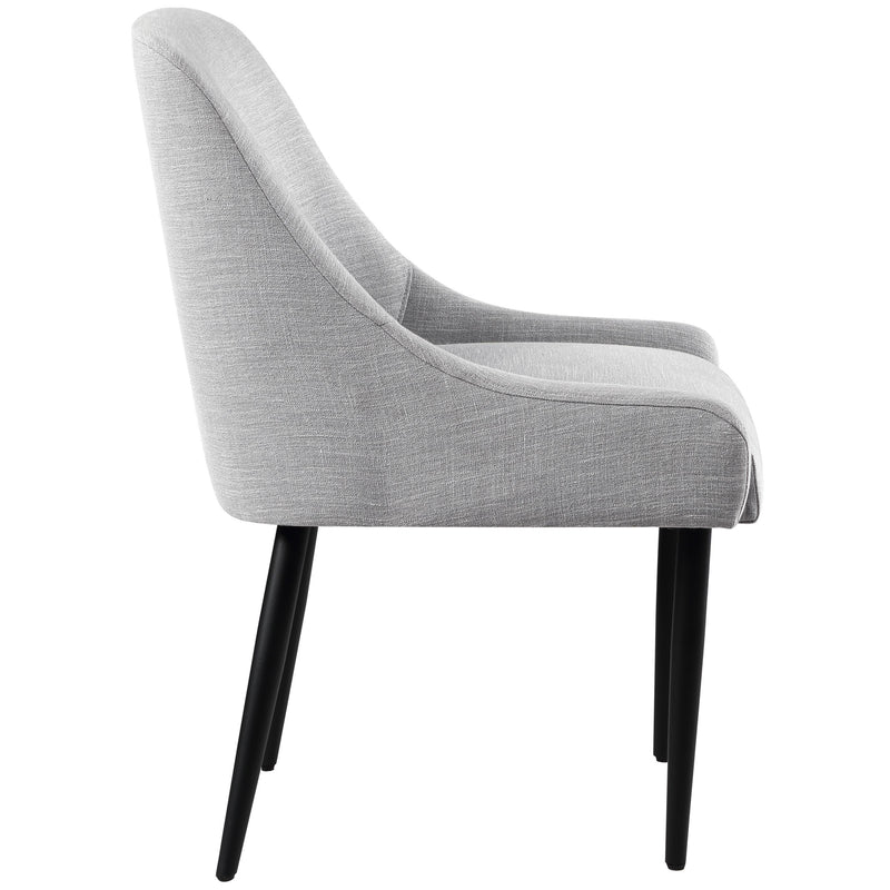 Meridian Camden Grey Linen Textured Fabric Dining Chair IMAGE 5