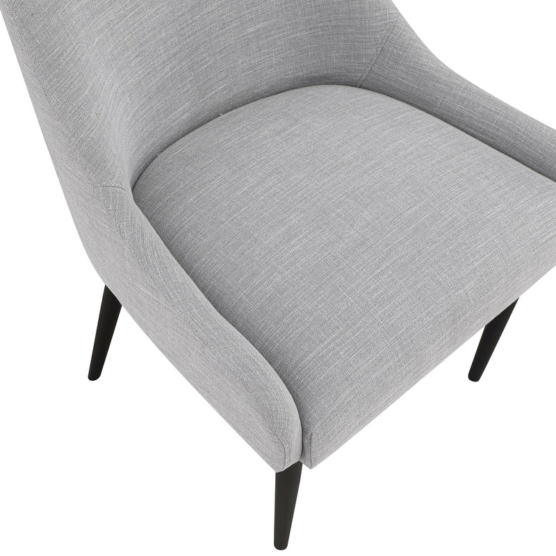 Meridian Camden Grey Linen Textured Fabric Dining Chair IMAGE 7