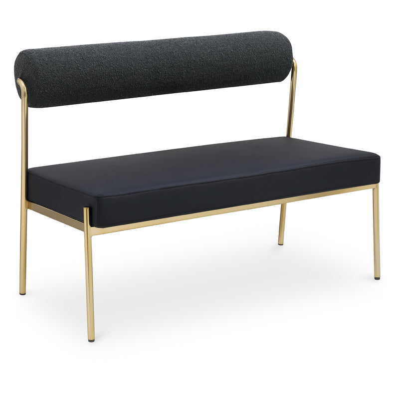 Meridian Carly Black Vegan Leather Bench IMAGE 1