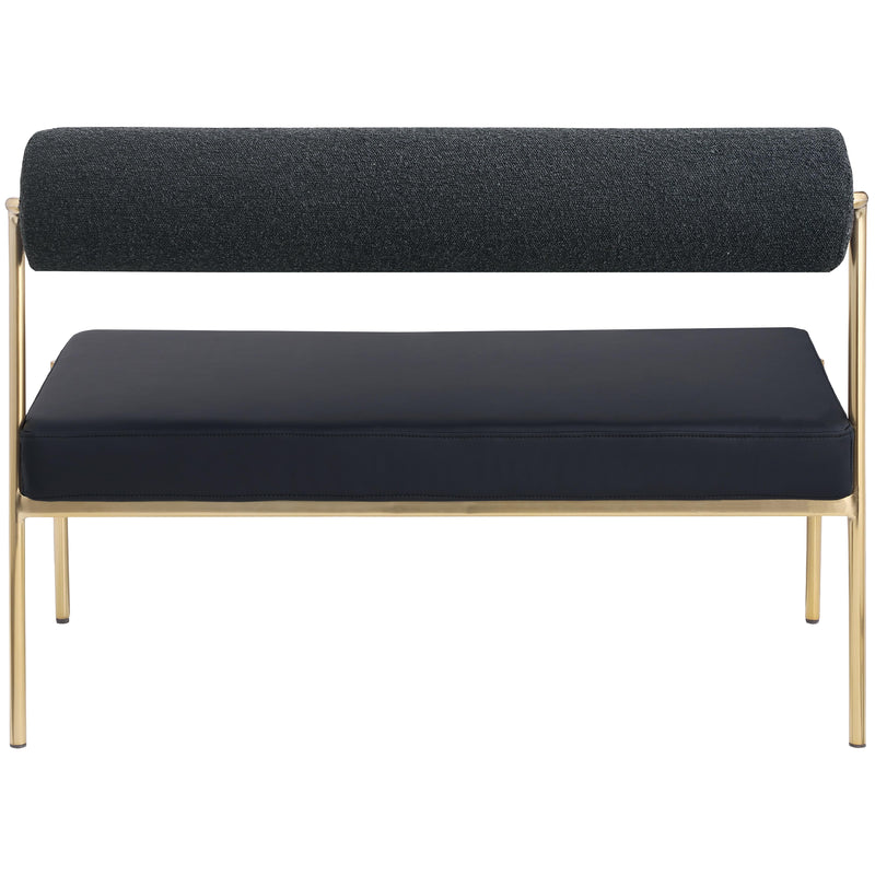 Meridian Carly Black Vegan Leather Bench IMAGE 3