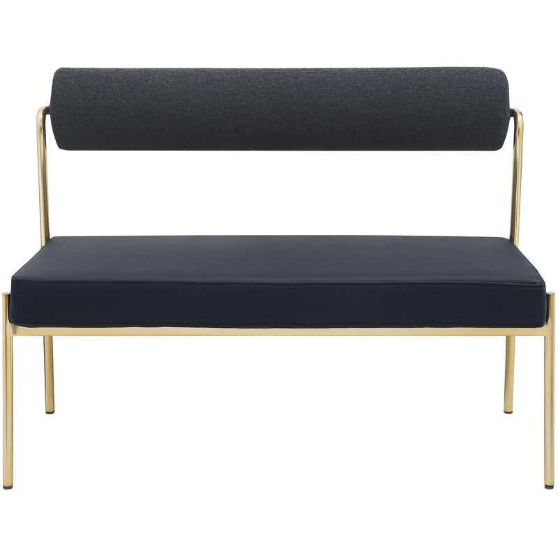 Meridian Carly Black Vegan Leather Bench IMAGE 4