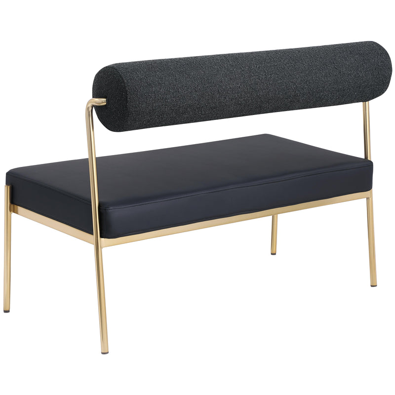 Meridian Carly Black Vegan Leather Bench IMAGE 6