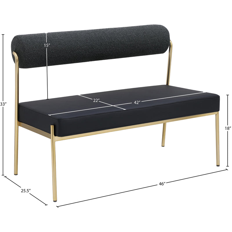 Meridian Carly Black Vegan Leather Bench IMAGE 9